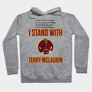 I Stand With Terry McLaurin Black Text Hoodie